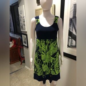 Navy and Green Leaf Print Dress
Joseph Ribkoff